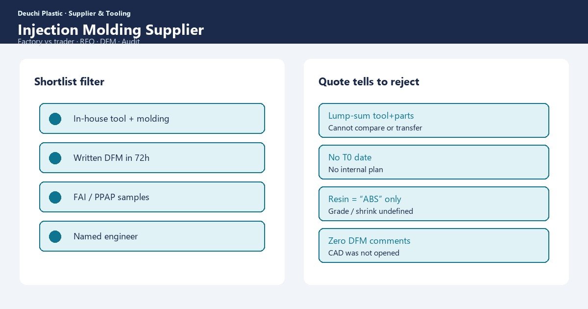 OEM evaluating an injection molding supplier factory — Deuchi Plastic