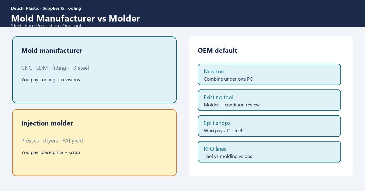 Plastic mold manufacturer tool shop versus injection molder — Deuchi Plastic