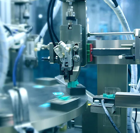 Automated station placing an MCCB or electrical housing — BMC molding case study